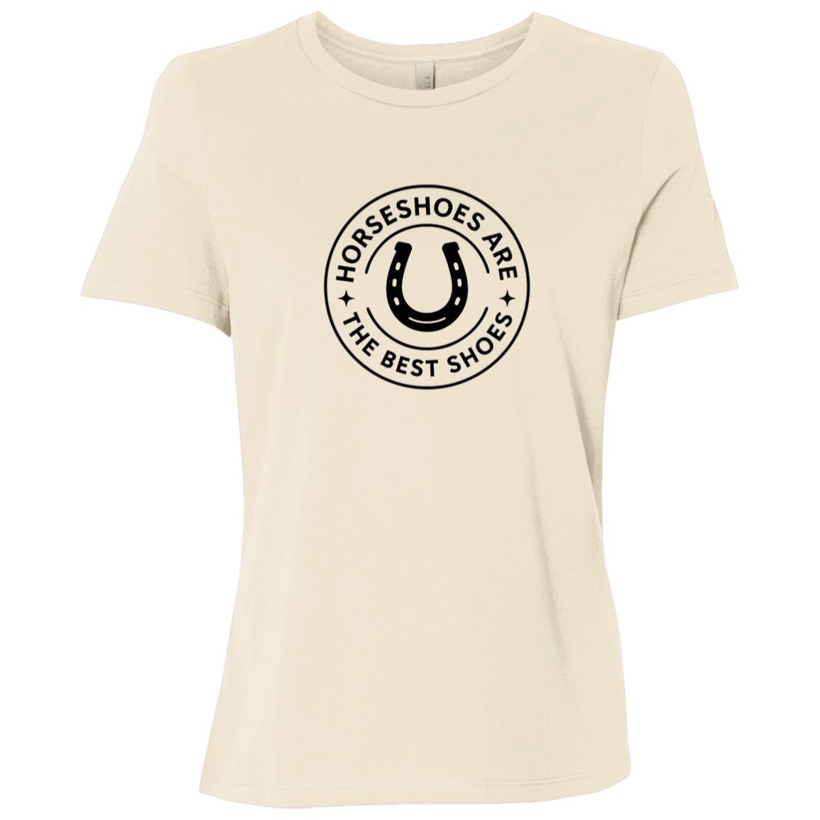 Horseshoe circle graphic reading “Horseshoes Are The Best Shoes” on short sleeve tee
