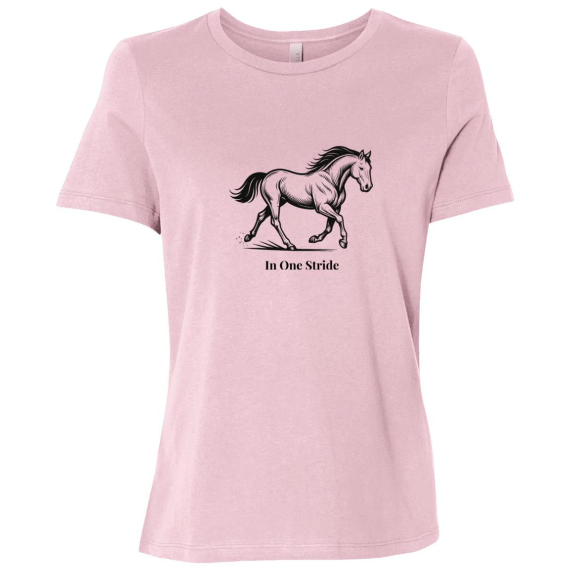 Black and white line art of a horse in motion, capturing strength, balance,