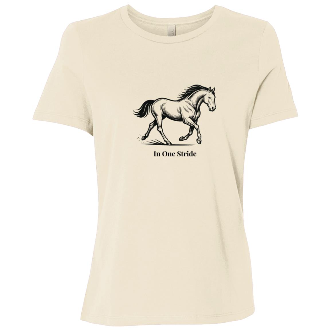 Black and white line art of a horse in motion, capturing strength, balance,