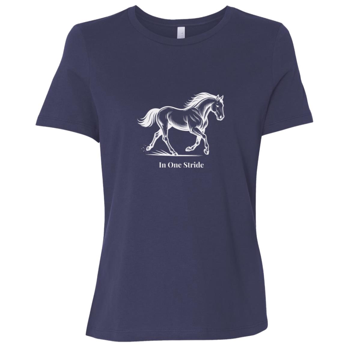 Black and white line art of a horse in motion, capturing strength, balance,