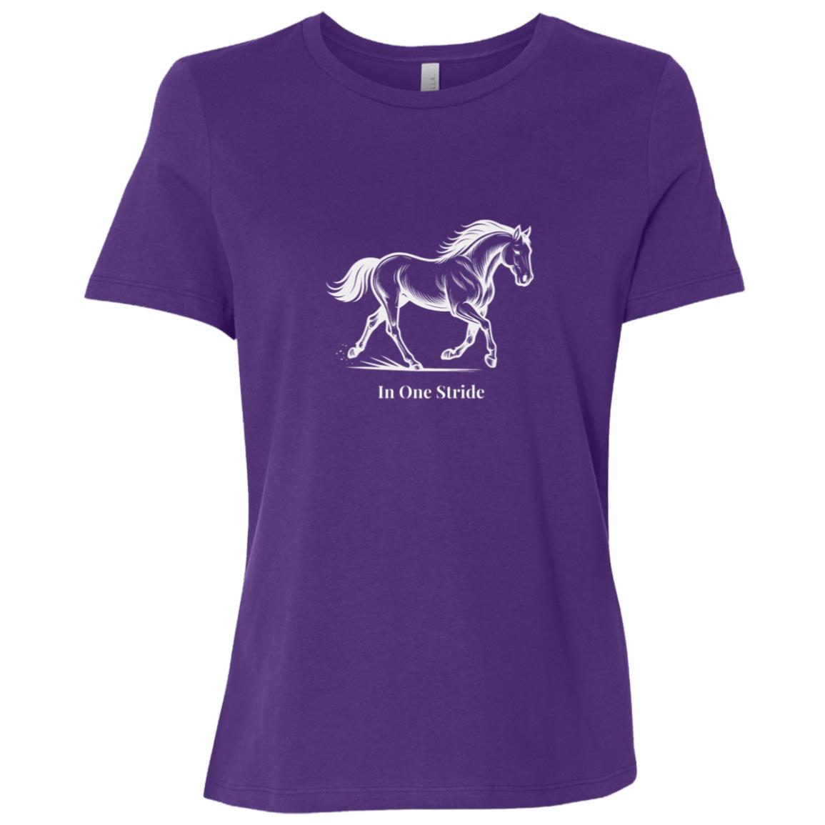 Black and white line art of a horse in motion, capturing strength, balance,