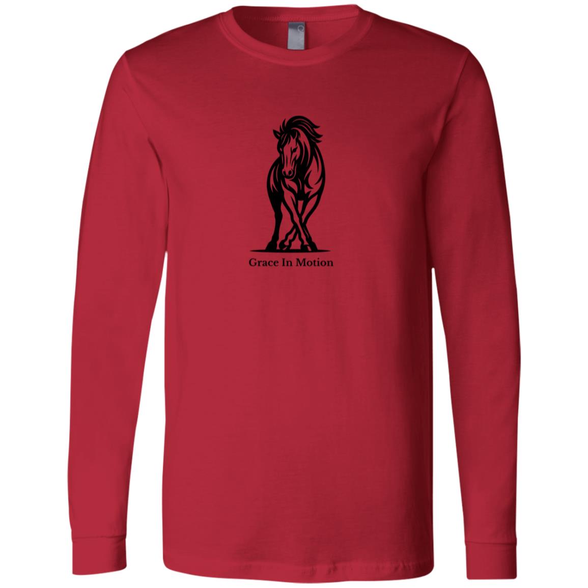 Grace In Motion horse graphic on long sleeve tee