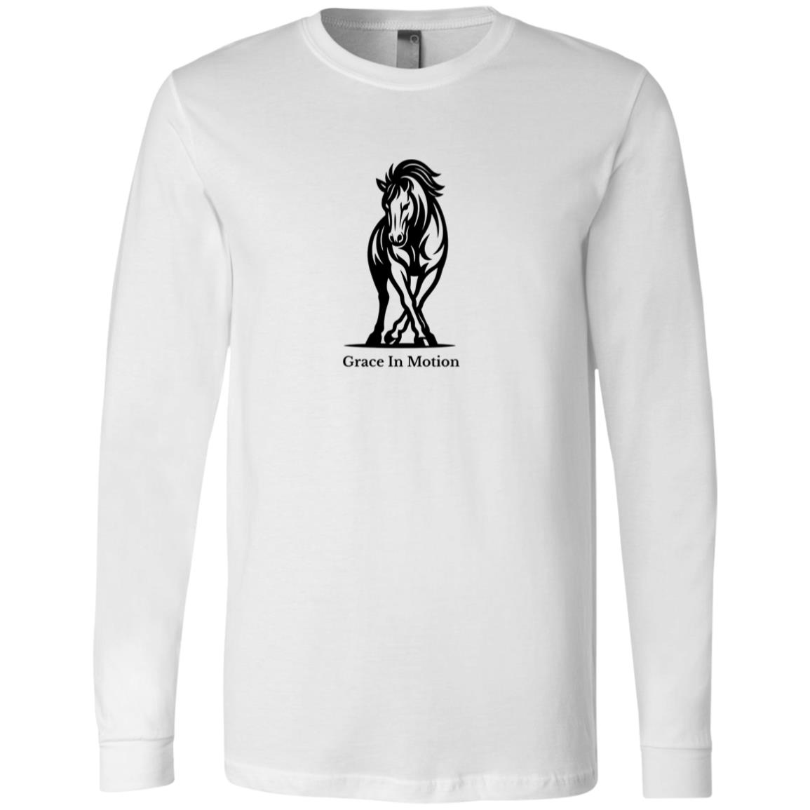 Grace In Motion horse graphic on long sleeve tee