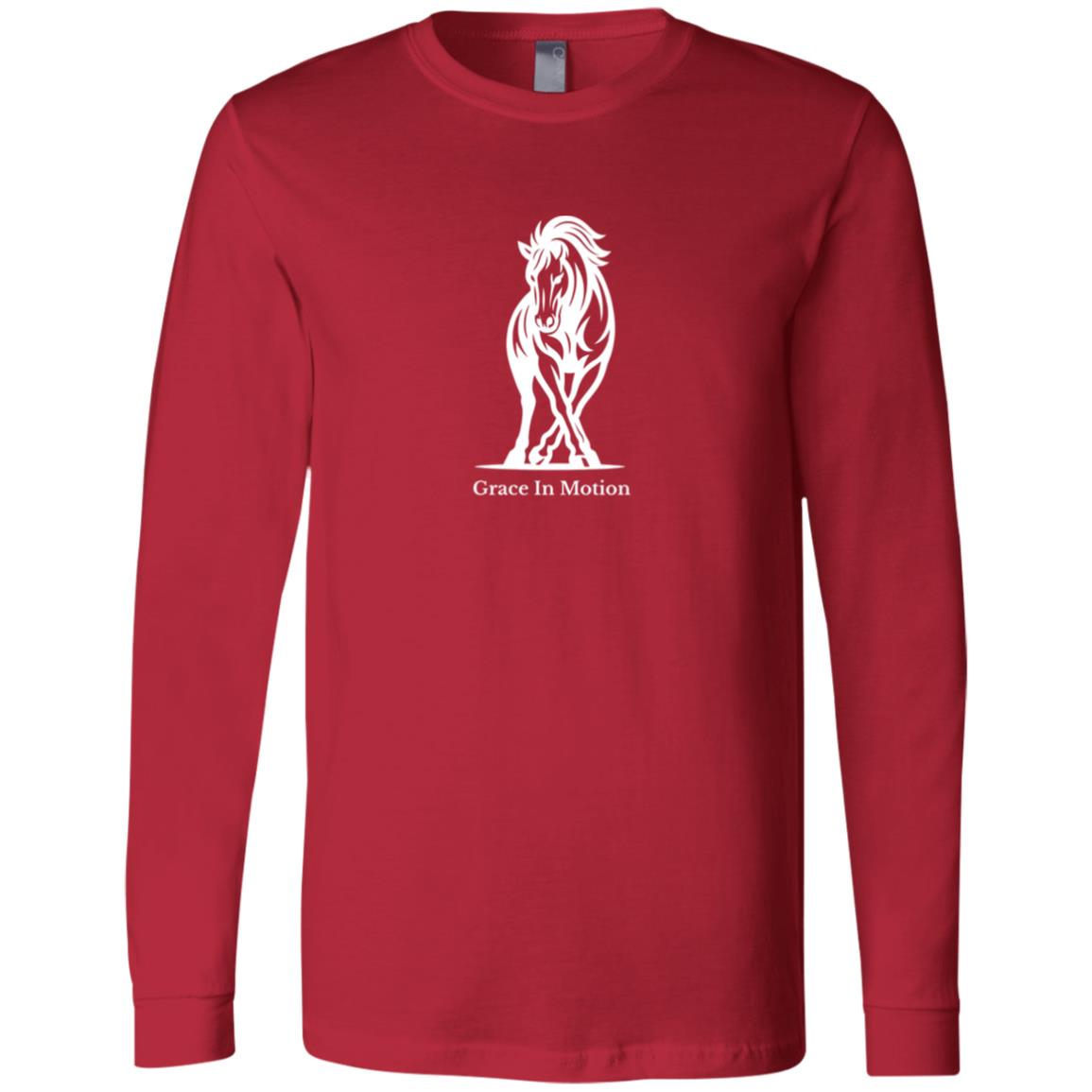 Grace In Motion horse graphic on long sleeve tee