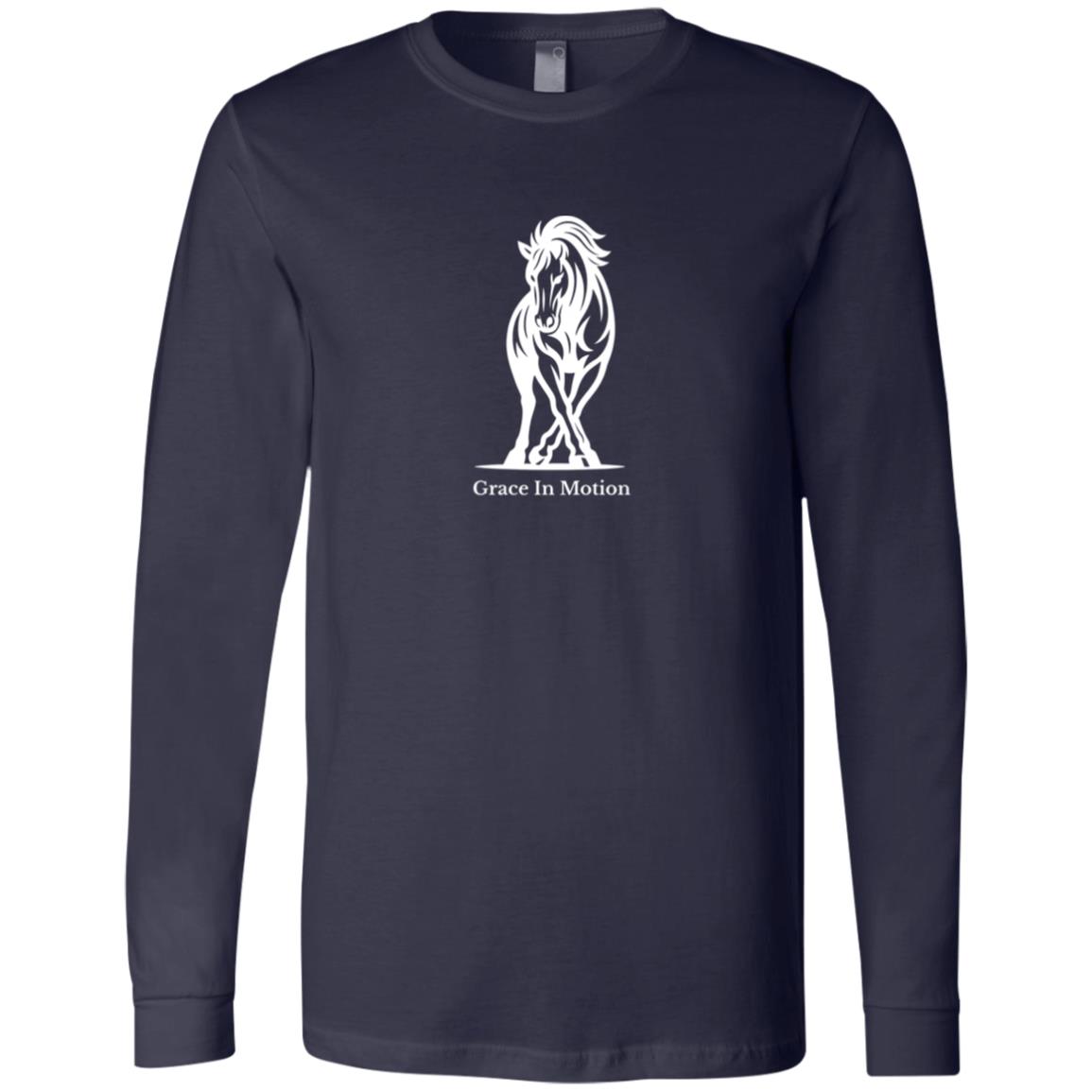 Grace In Motion horse graphic on long sleeve tee