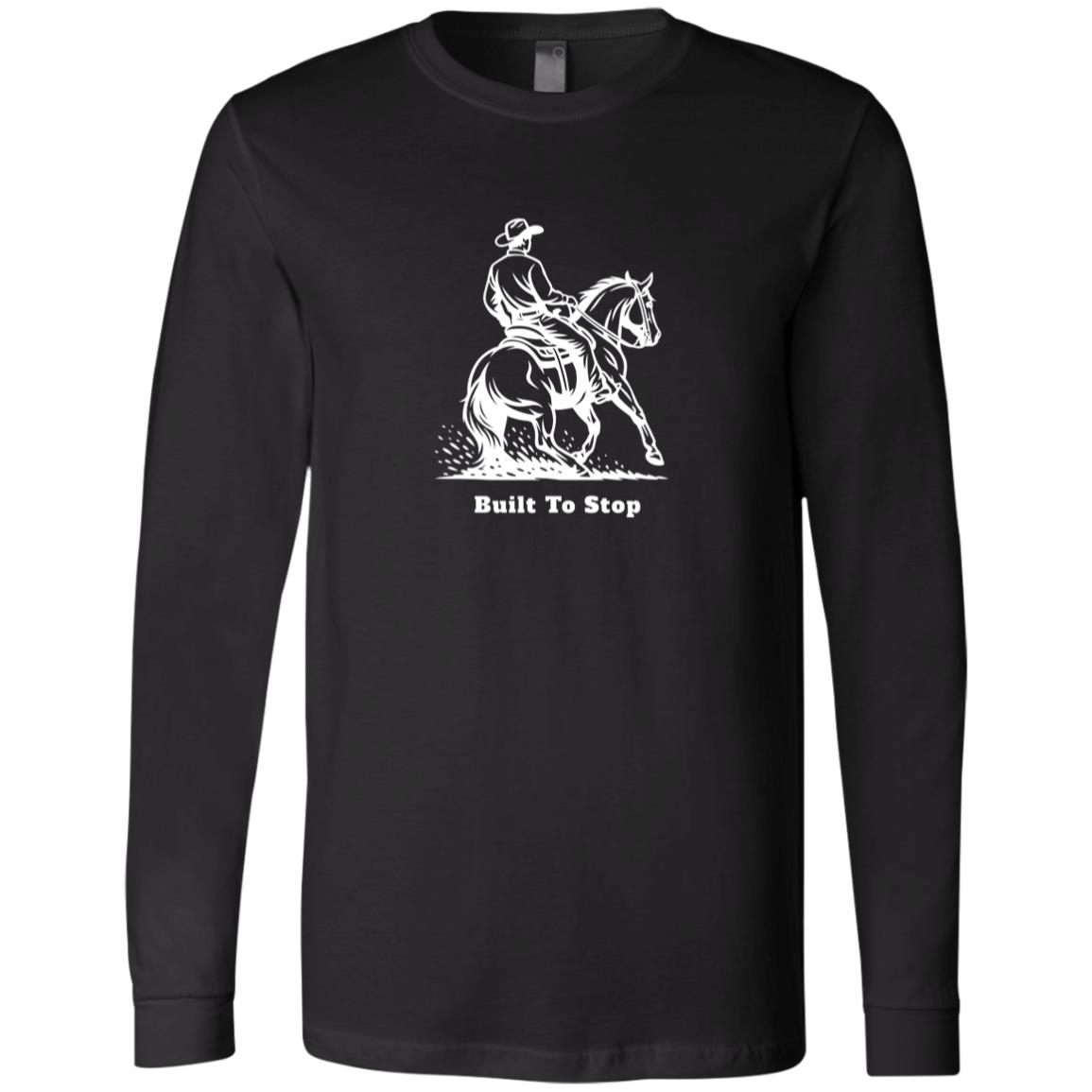 built to stop men's graphic horse long sleeve tee