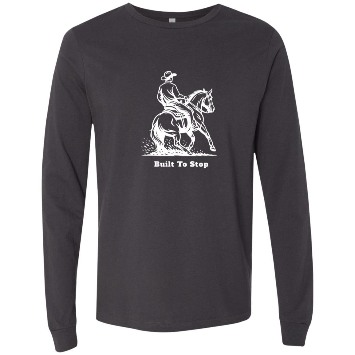 built to stop men's graphic horse long sleeve tee