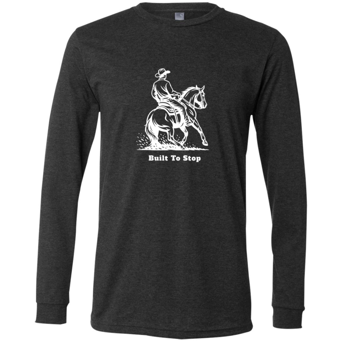 built to stop men's graphic horse long sleeve tee