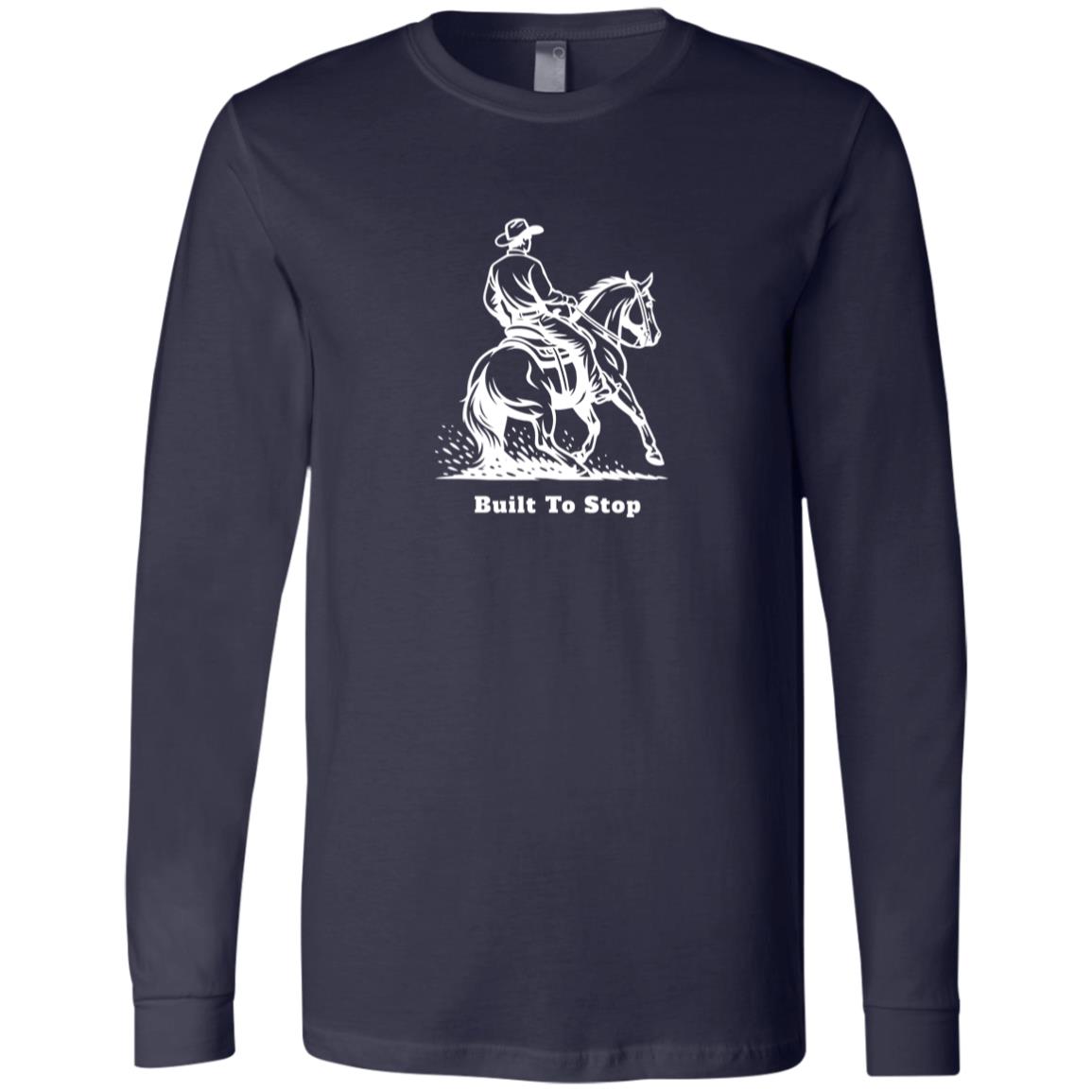 built to stop men's graphic horse long sleeve tee