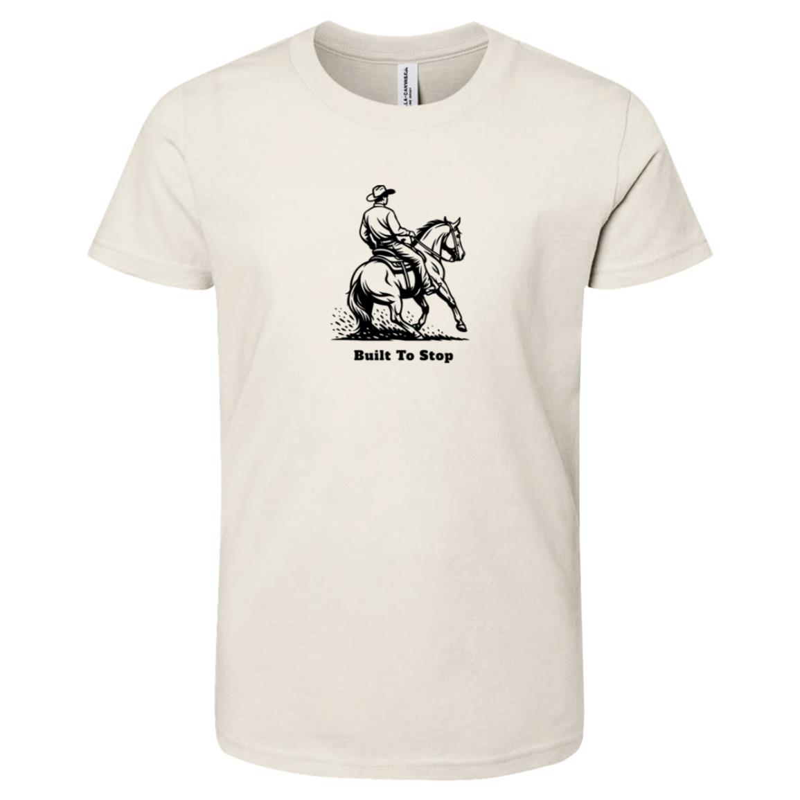 HorseTail Legacy Youth Apparel showing male and female rider Built to Stop tees.