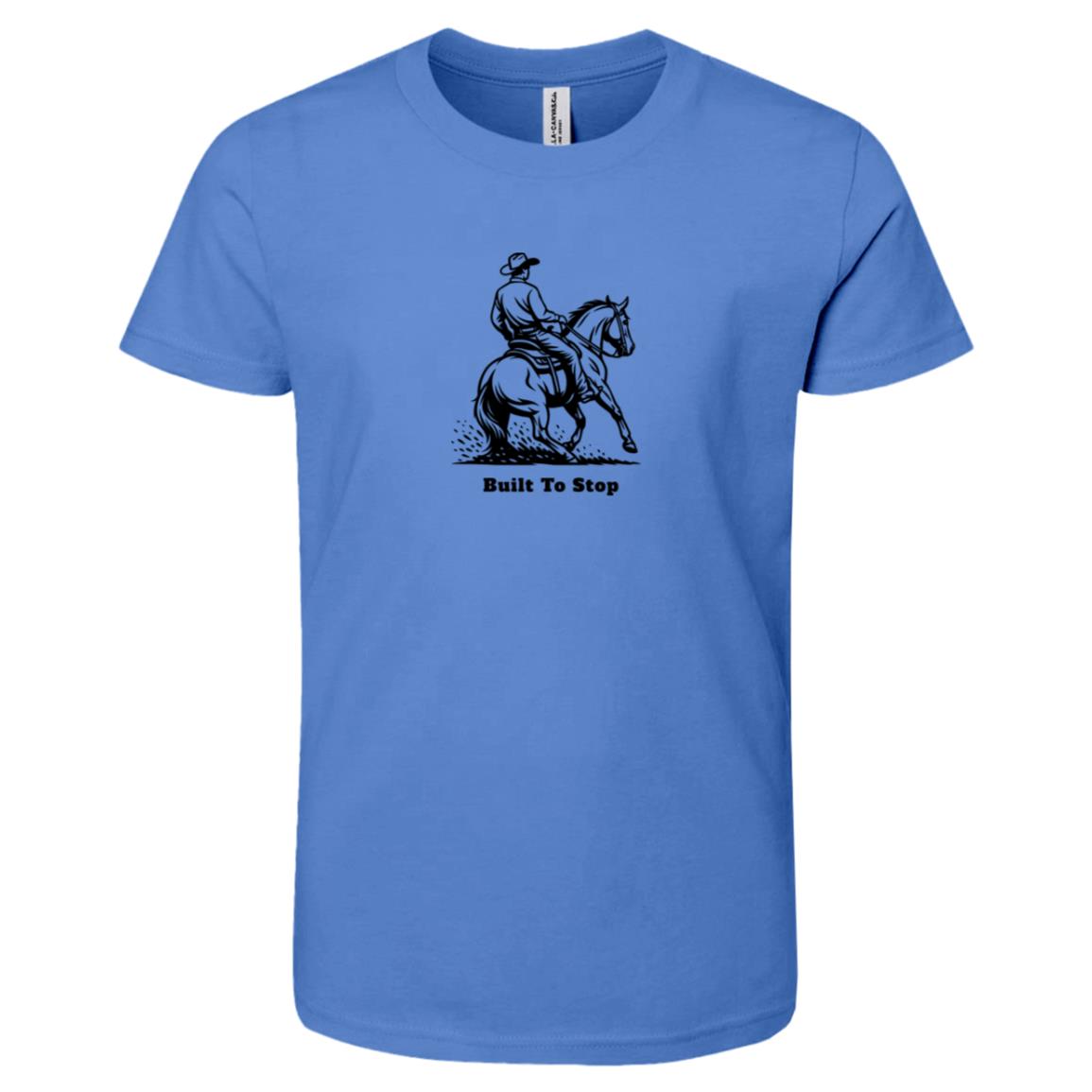 HorseTail Legacy Youth Apparel showing male and female rider Built to Stop tees.