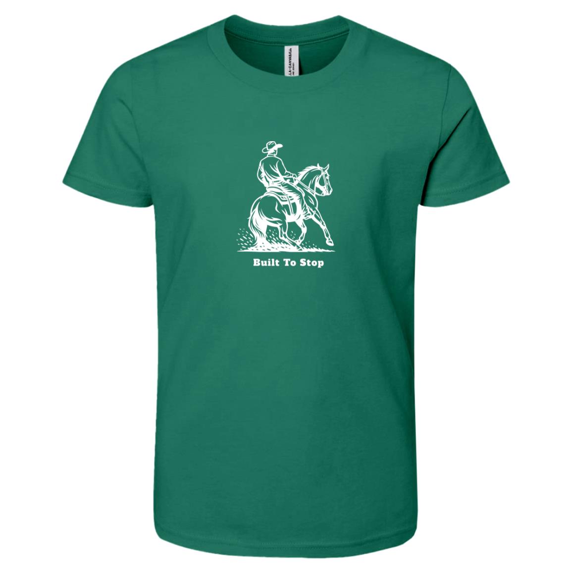 HorseTail Legacy Youth Apparel showing male and female rider Built to Stop tees.