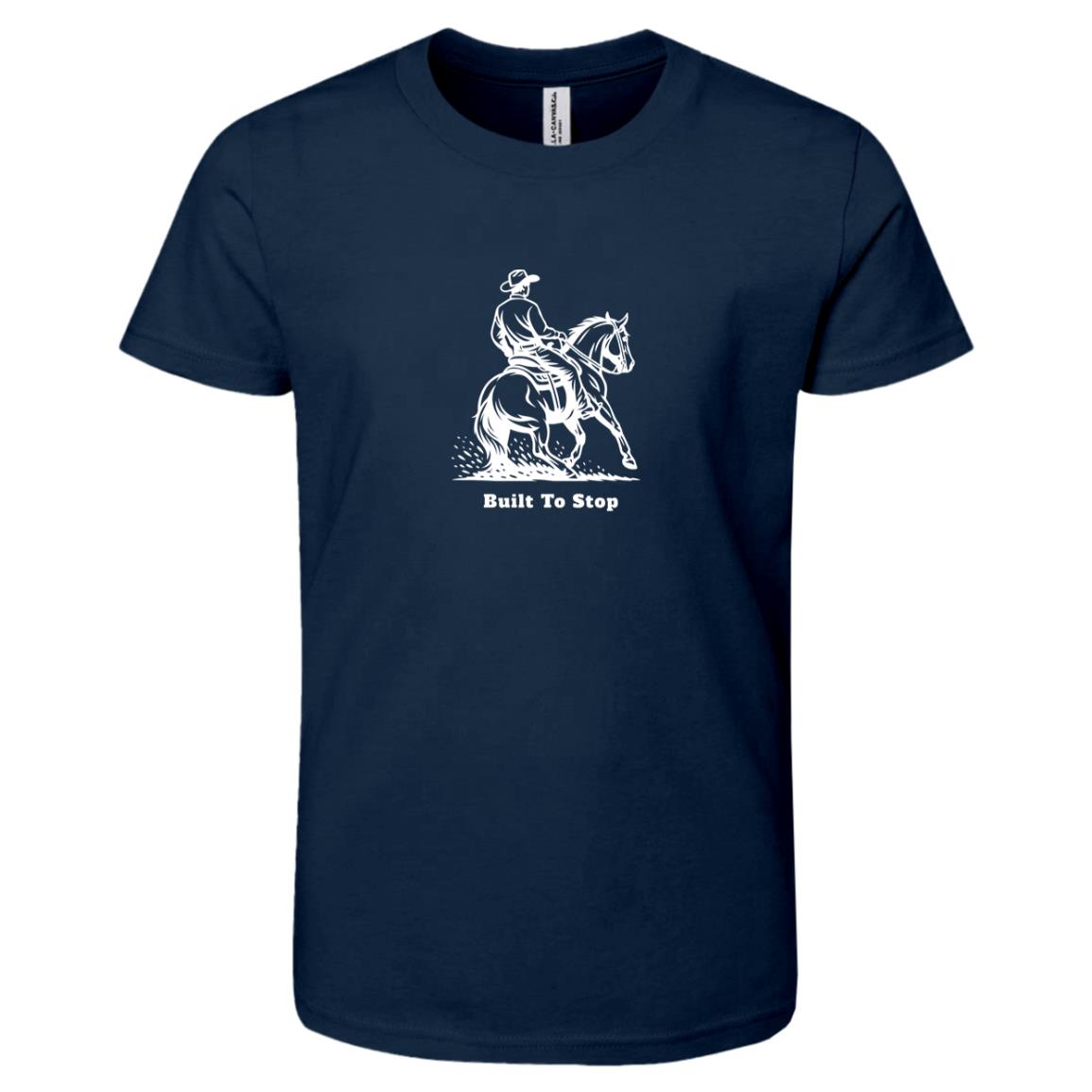 HorseTail Legacy Youth Apparel showing male and female rider Built to Stop tees.