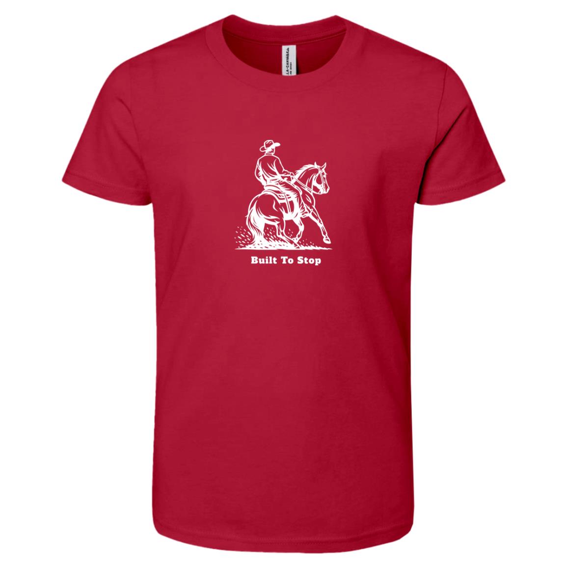 HorseTail Legacy Youth Apparel showing male and female rider Built to Stop tees.