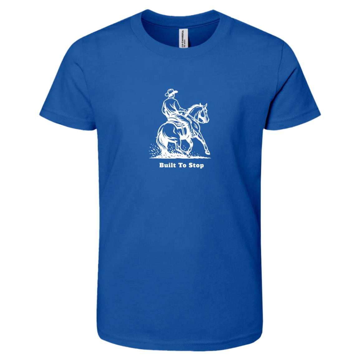 HorseTail Legacy Youth Apparel showing male and female rider Built to Stop tees.