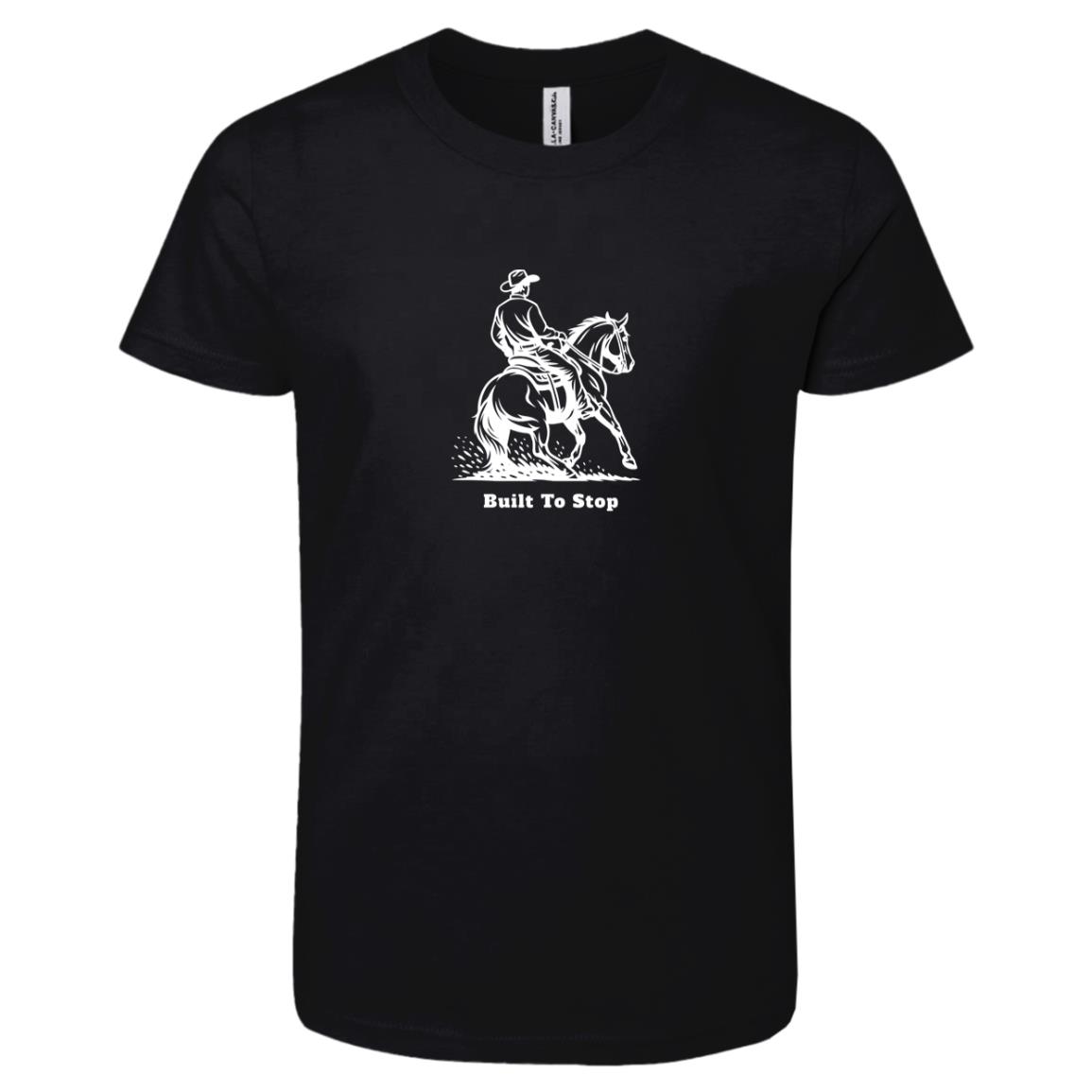 HorseTail Legacy Youth Apparel showing male and female rider Built to Stop tees.