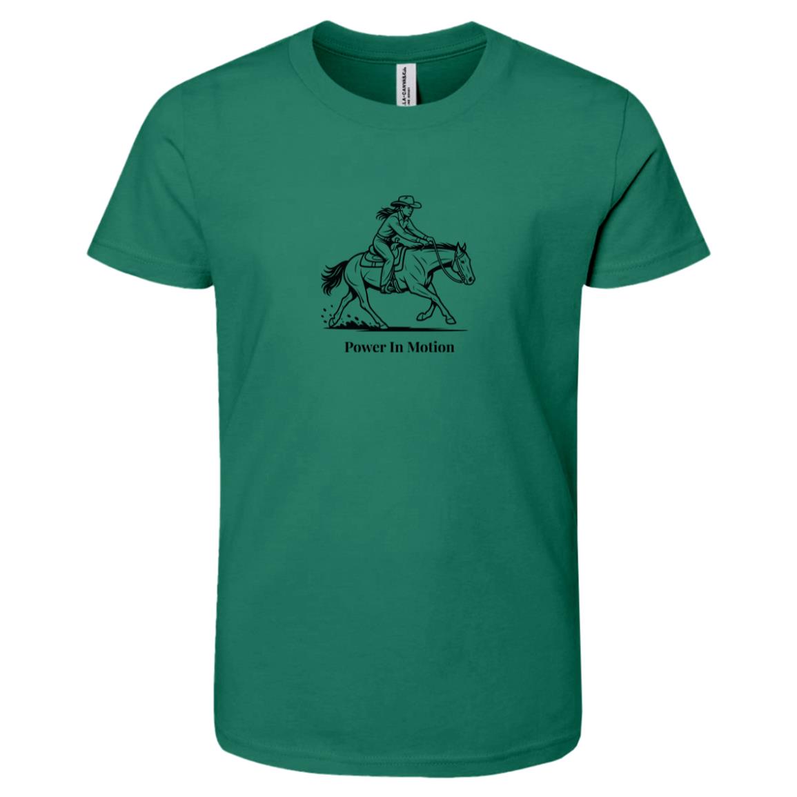 Power in motion female graphic horse short sleeve tee shirt