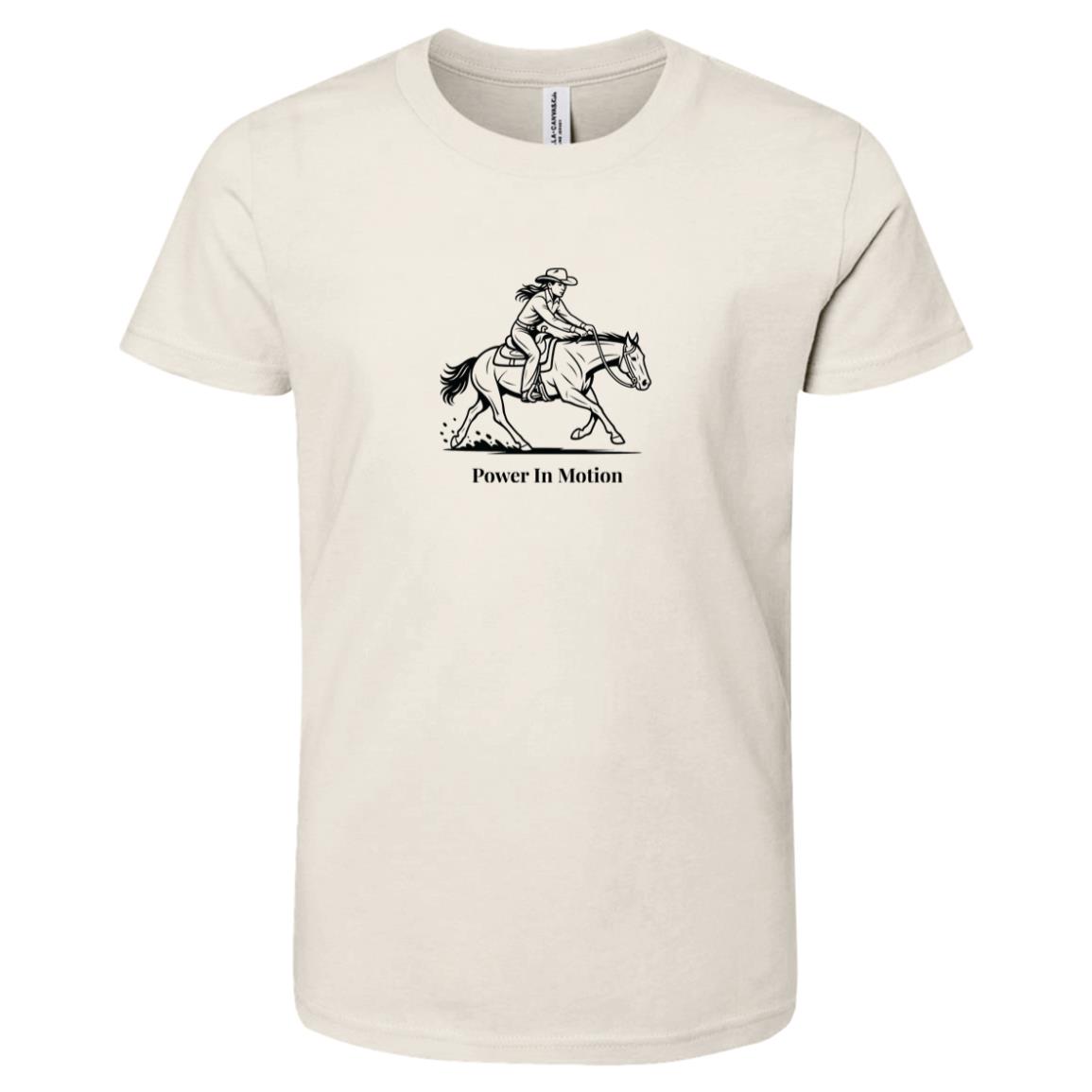 Power in motion female graphic horse short sleeve tee shirt