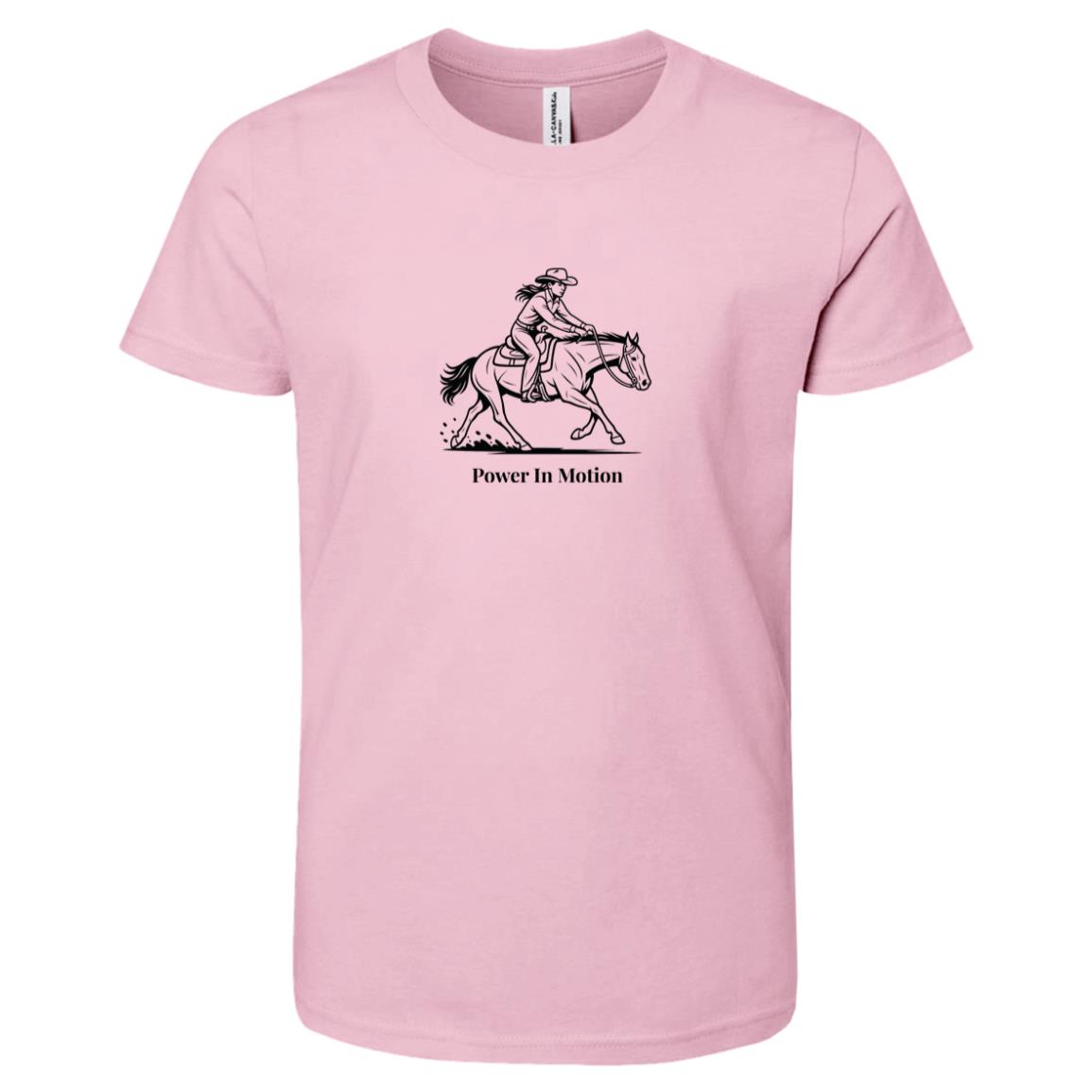 Power in motion female graphic horse short sleeve tee shirt