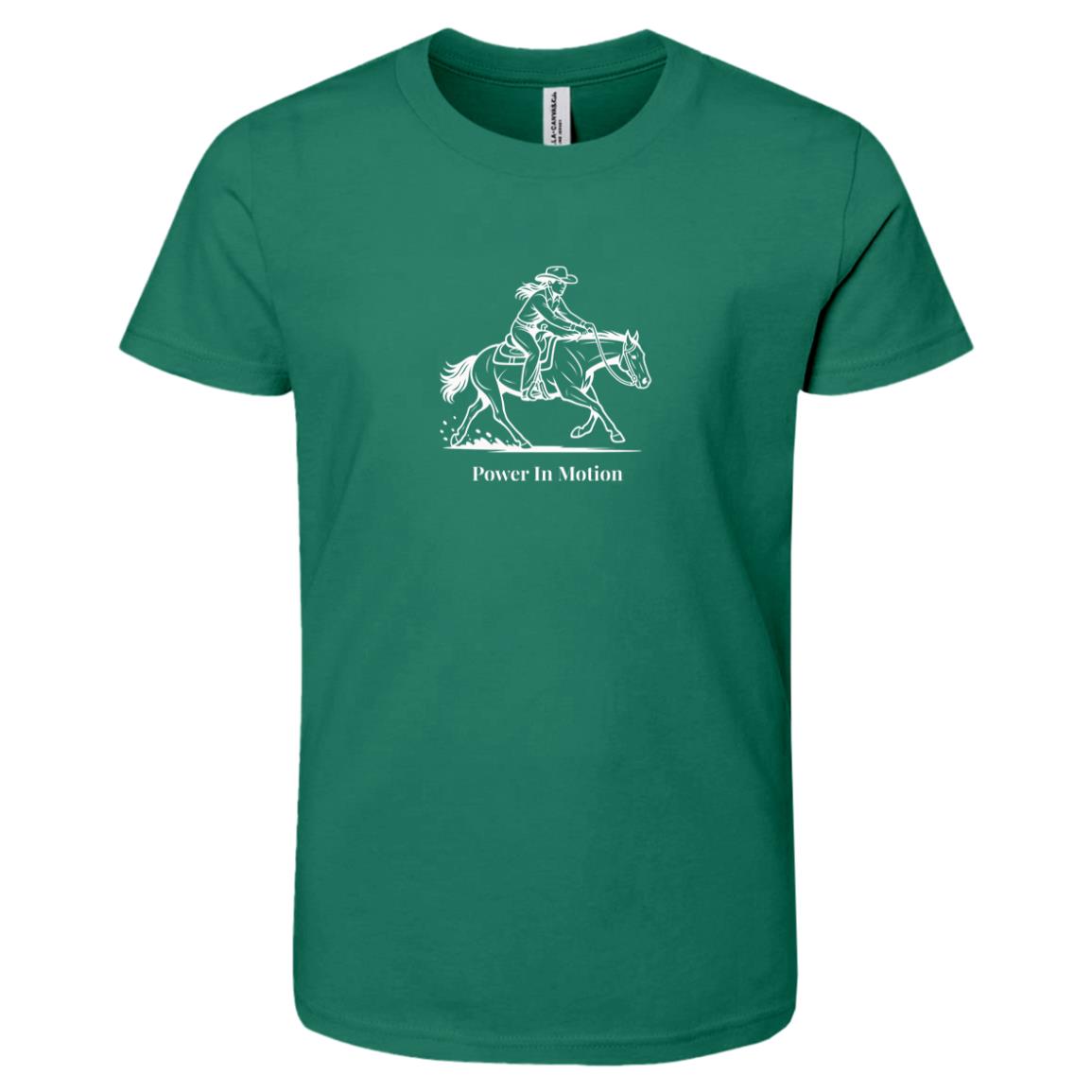 Power in motion female graphic horse short sleeve tee shirt