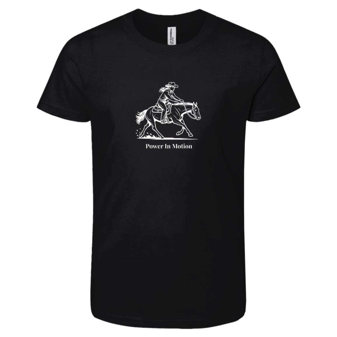 Power in motion female graphic horse short sleeve tee shirt