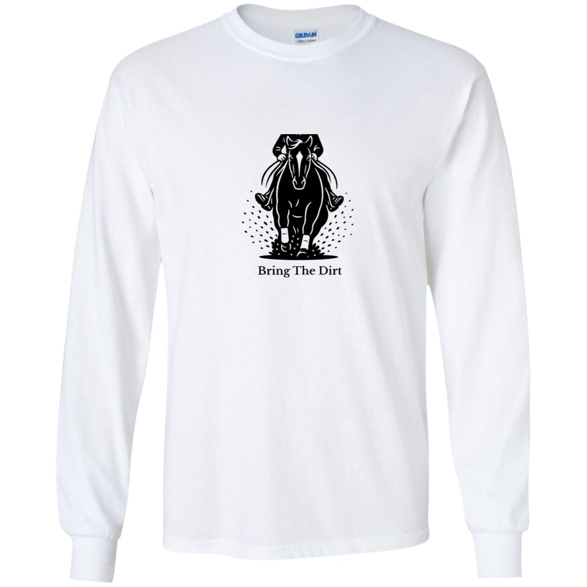 youth long sleeve tee shirt horse graphic Bring the dirt