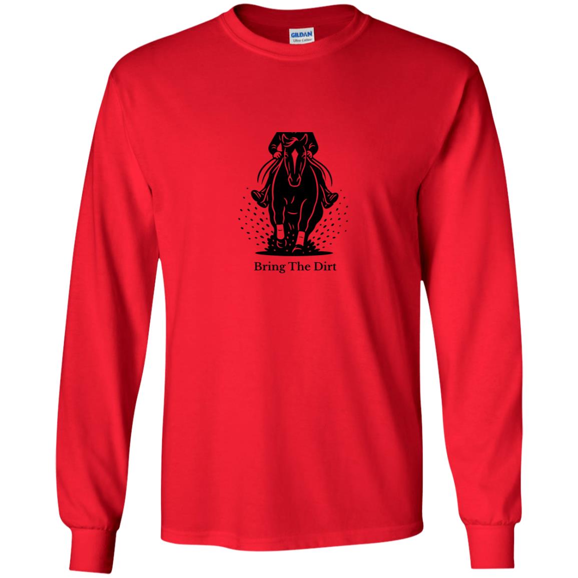 youth long sleeve tee shirt horse graphic Bring the dirt