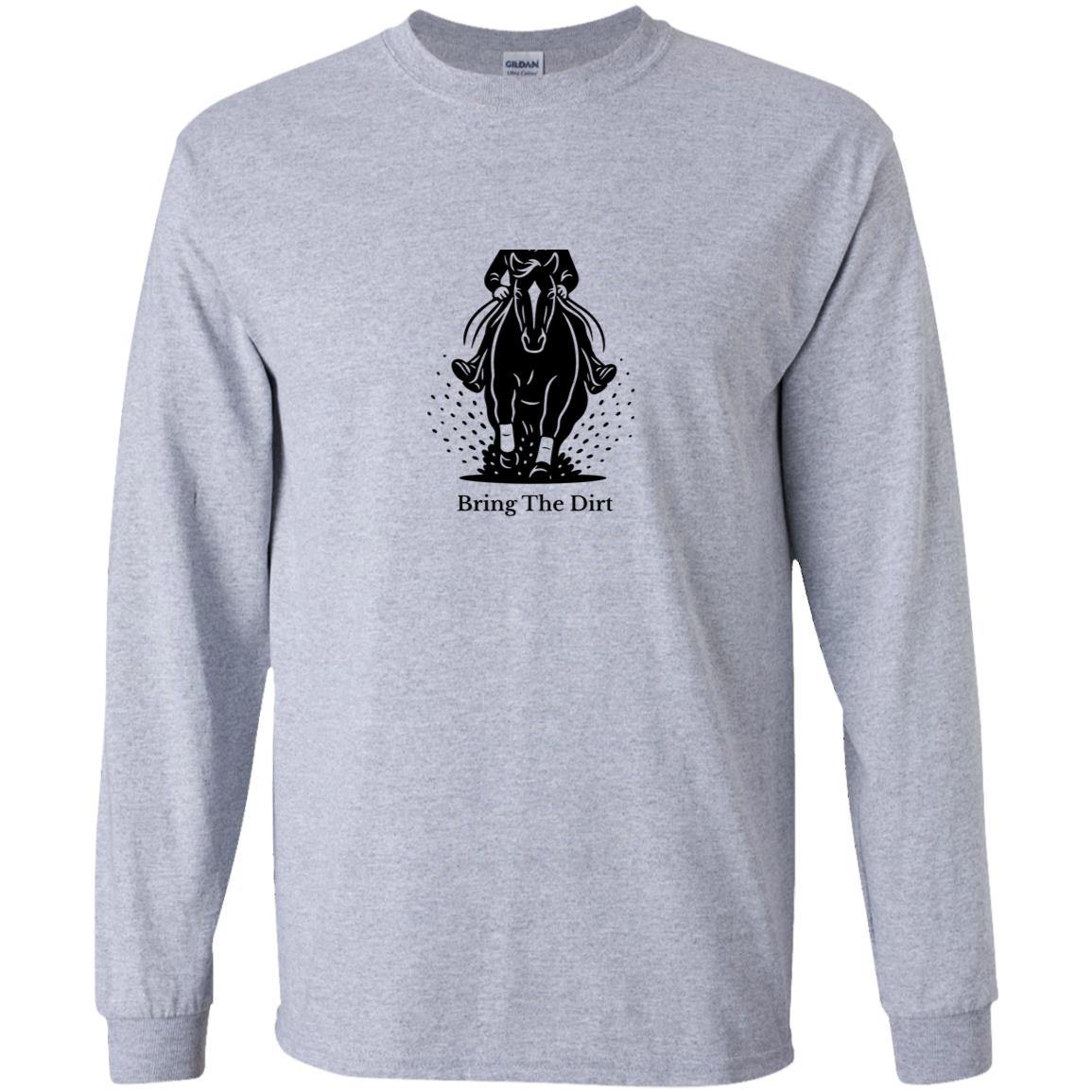 youth long sleeve tee shirt horse graphic Bring the dirt
