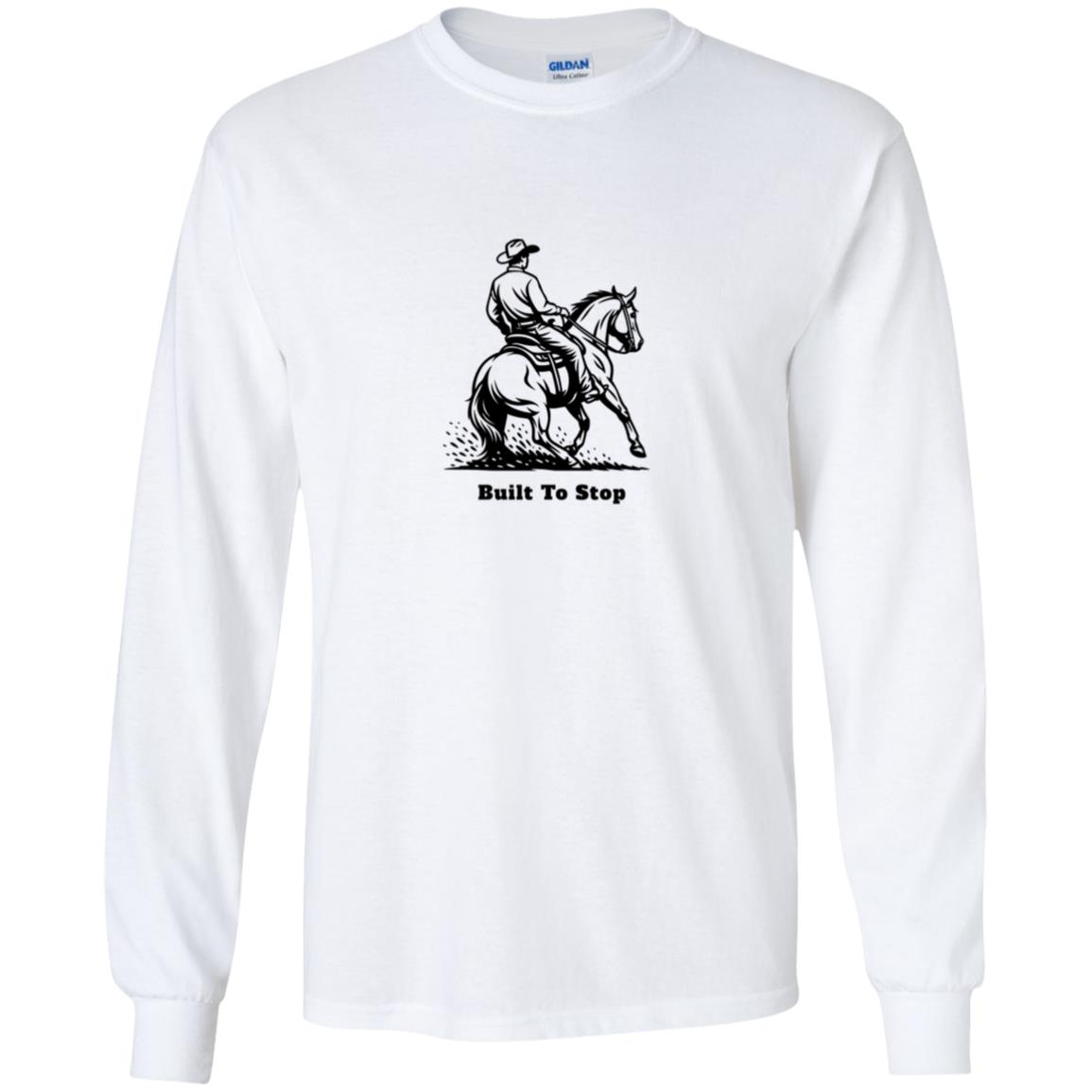 youth long sleeve tee shirt horse graphic male Built To Stop