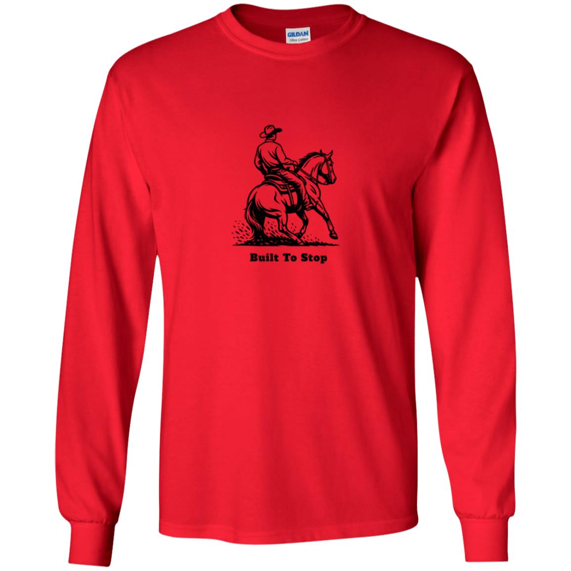 youth long sleeve tee shirt horse graphic male Built To Stop