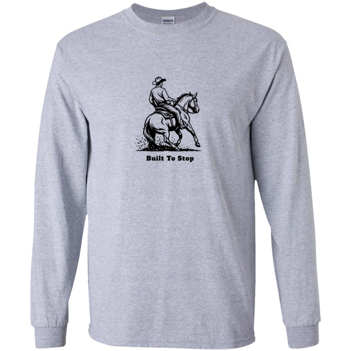 youth long sleeve tee shirt horse graphic male Built To Stop