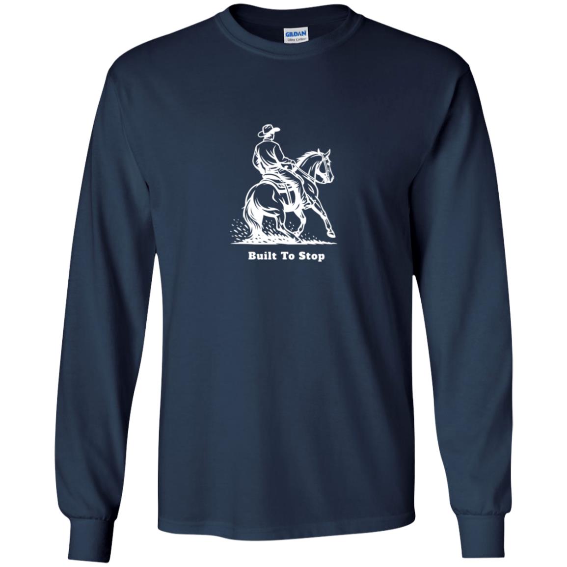 youth long sleeve tee shirt horse graphic male Built To Stop