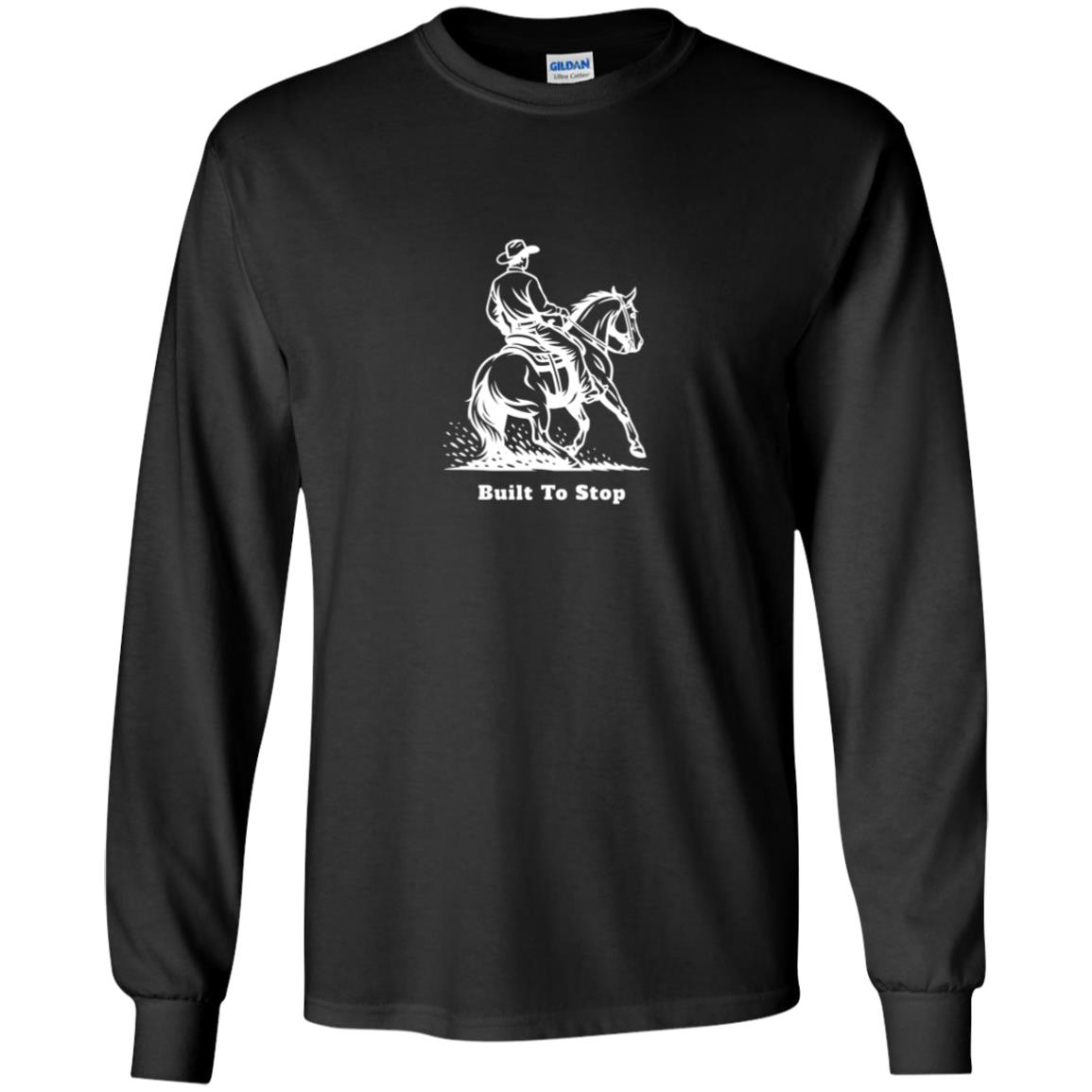 youth long sleeve tee shirt horse graphic male Built To Stop