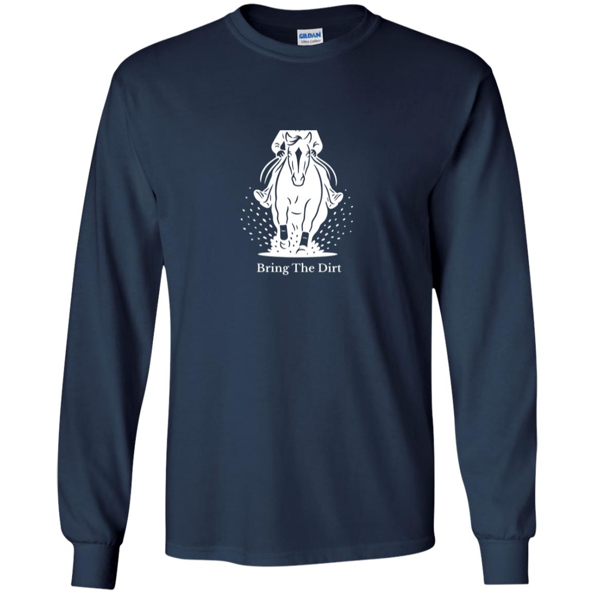 youth long sleeve tee shirt horse graphic Bring the dirt