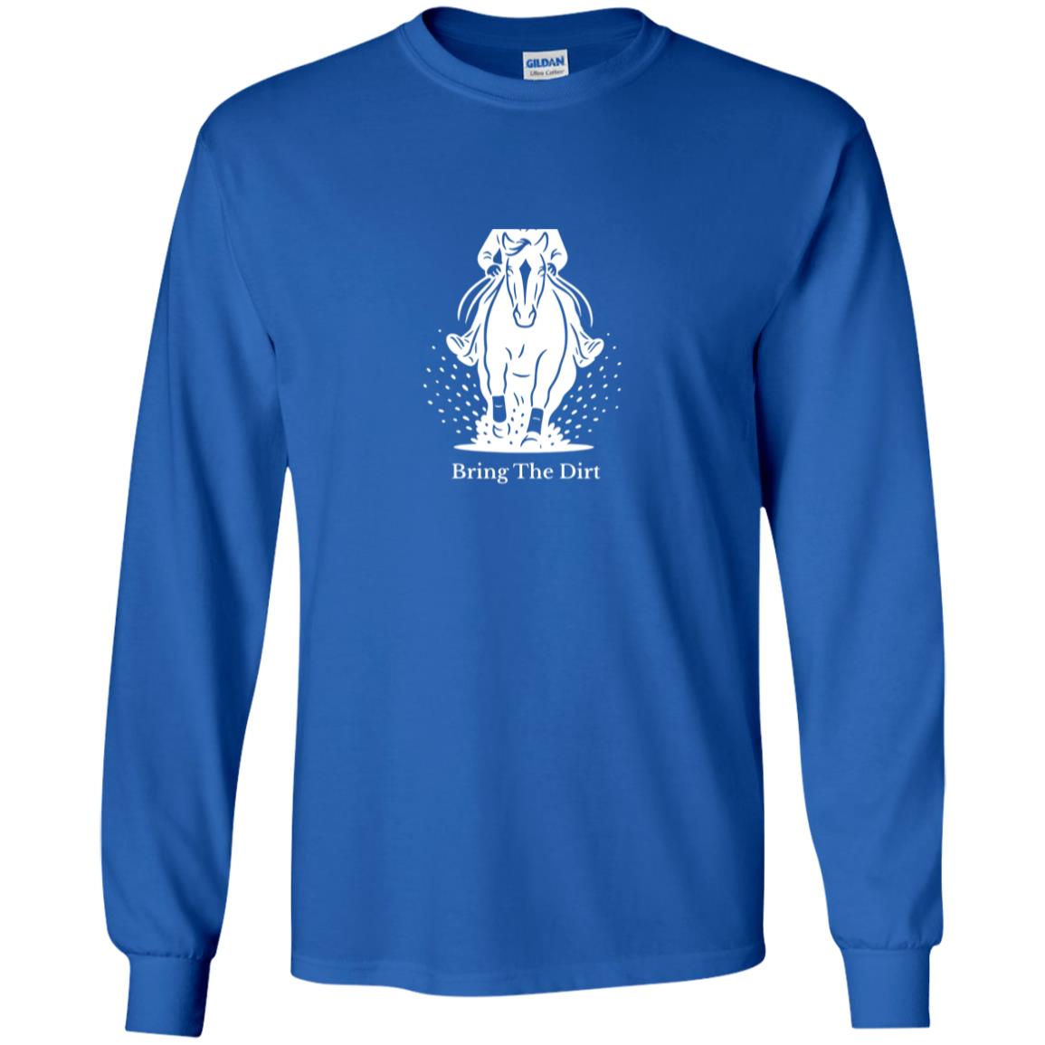 youth long sleeve tee shirt horse graphic Bring the dirt
