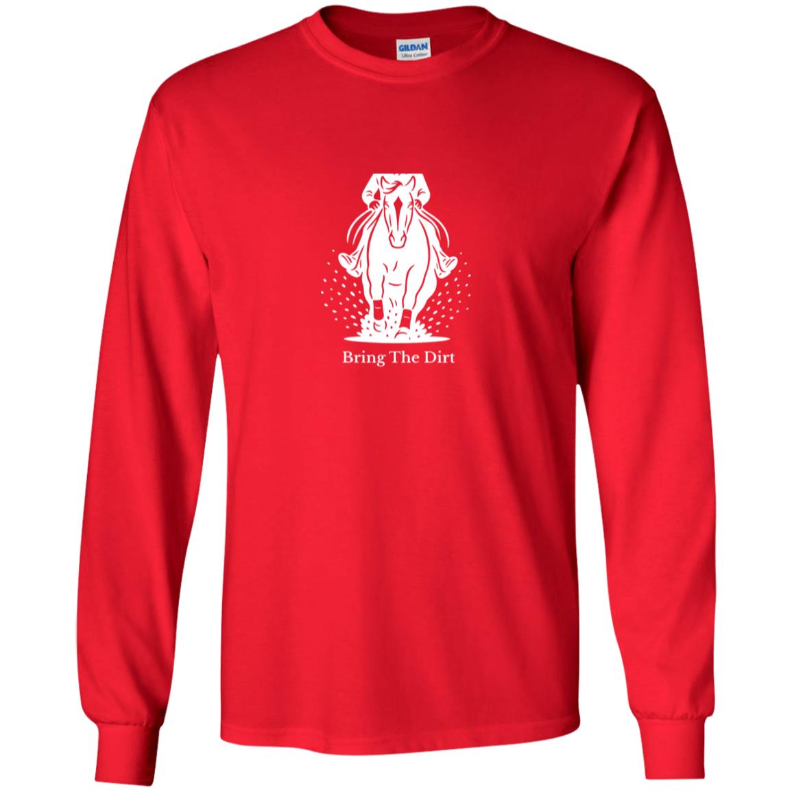 youth long sleeve tee shirt horse graphic Bring the dirt