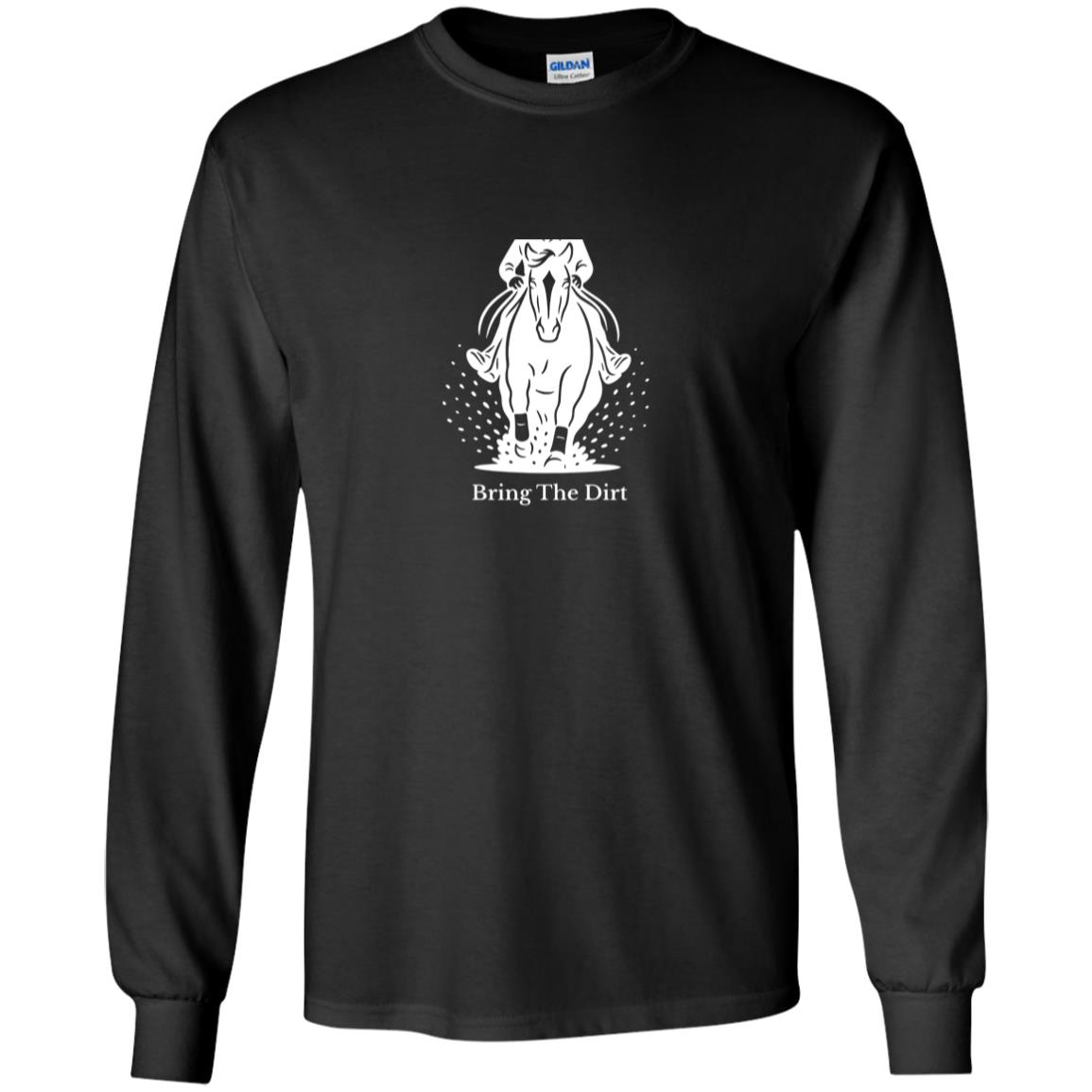 youth long sleeve tee shirt horse graphic Bring the dirt