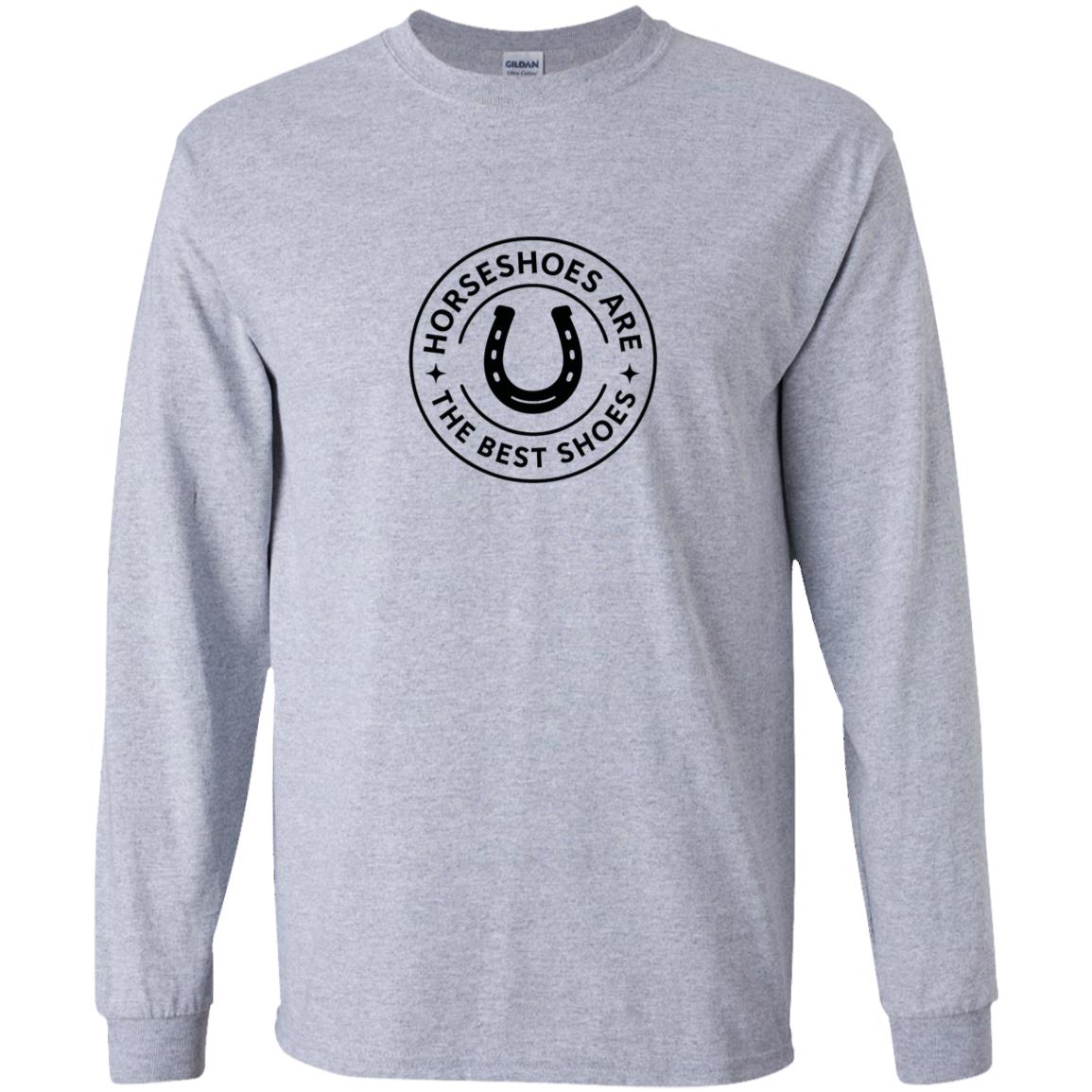 Youth long sleeve tee Horseshoes are the best shoes