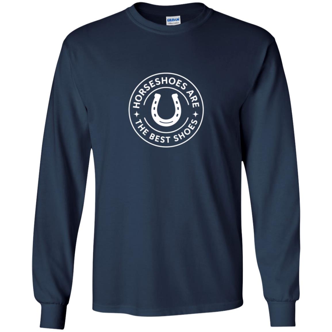 Youth long sleeve tee Horseshoes are the best shoes