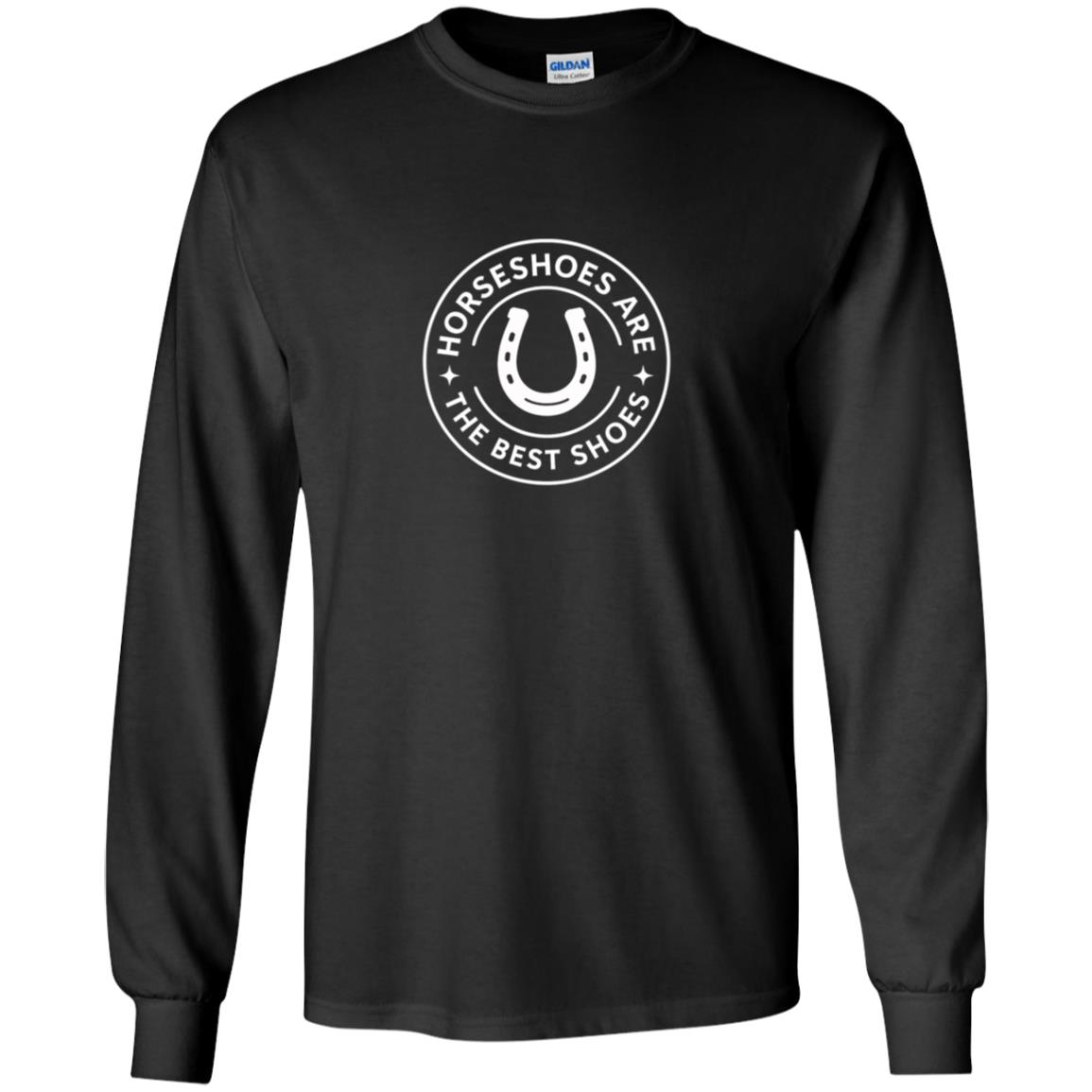 Youth long sleeve tee Horseshoes are the best shoes
