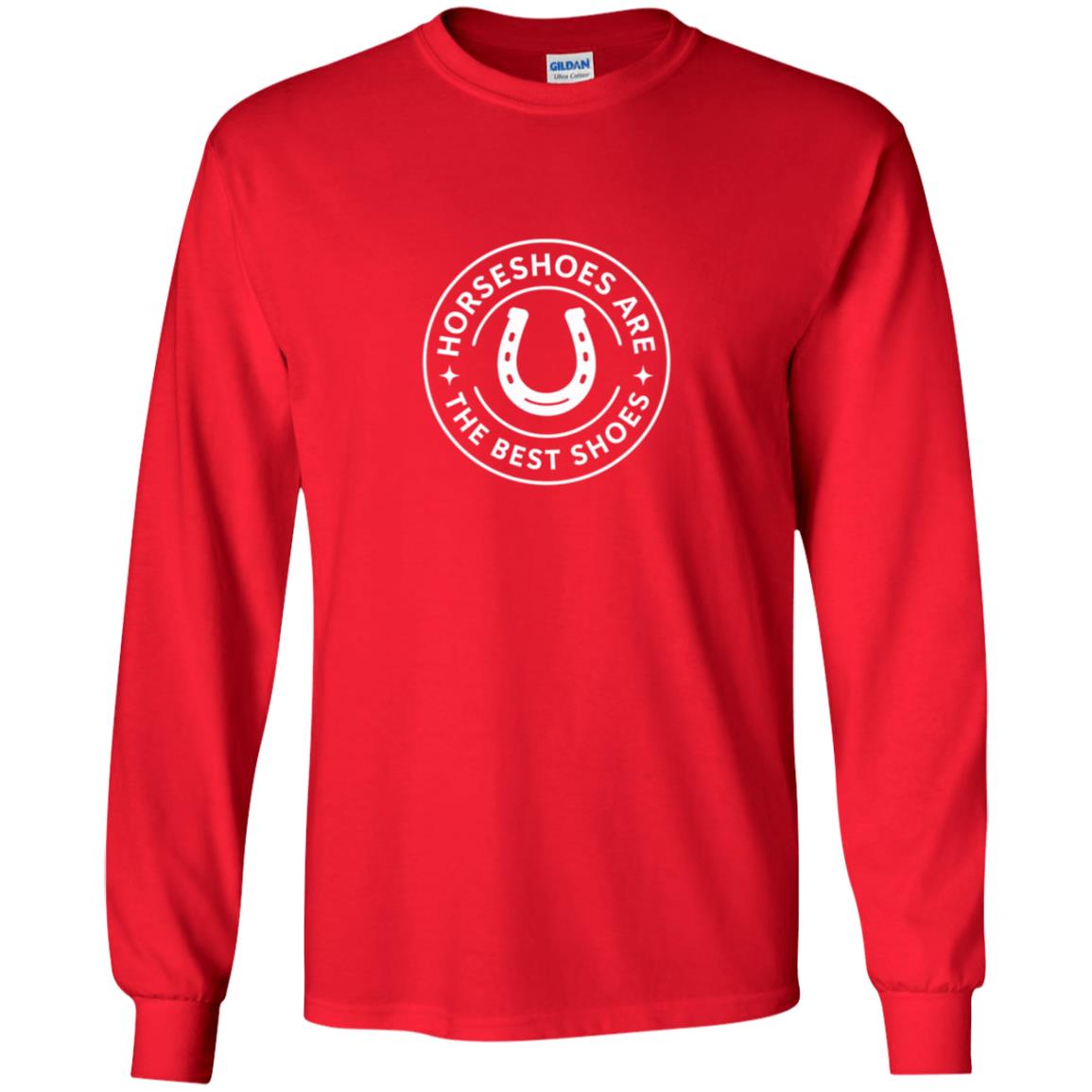 Youth long sleeve tee Horseshoes are the best shoes