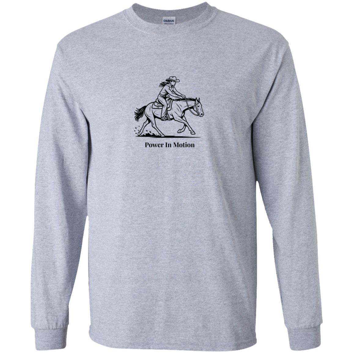 youth long sleeve tee horse graphic female Power in Motion