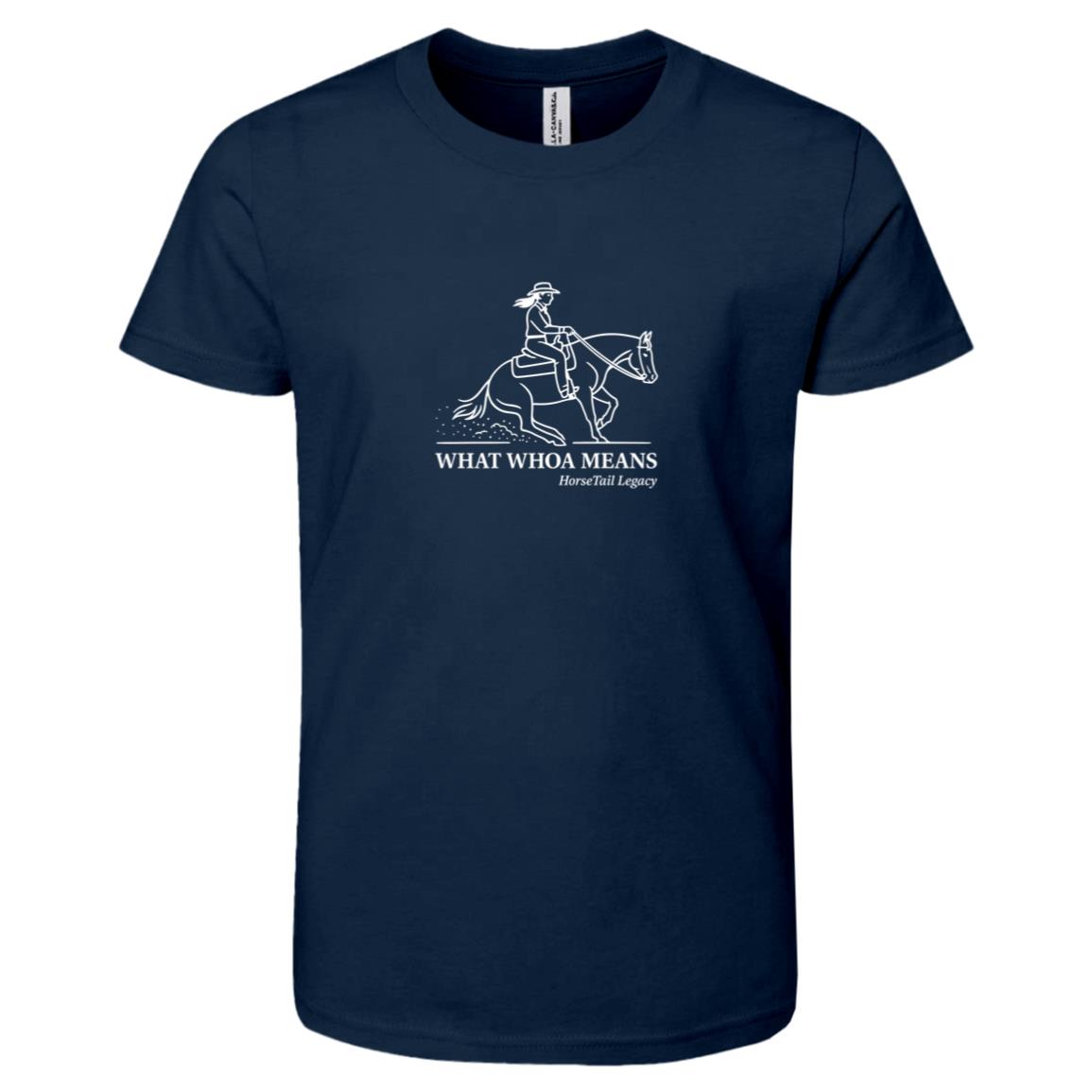 What Whoa Means Female Graphic White 3001Y Bella + Canvas Kids Short-Sleeve T-Shirt