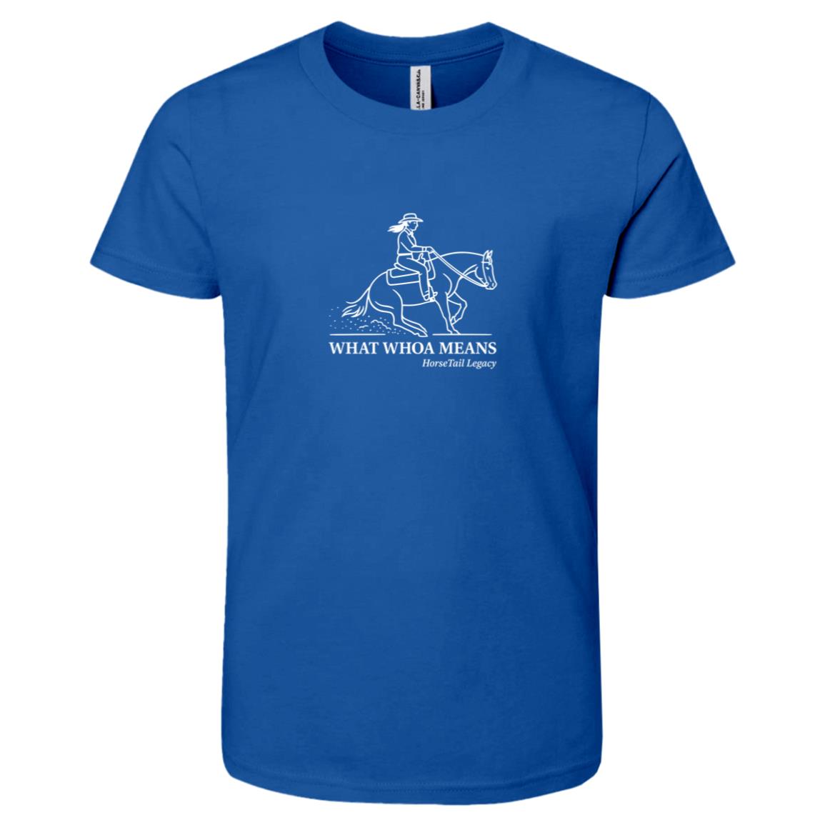 What Whoa Means Female Graphic White 3001Y Bella + Canvas Kids Short-Sleeve T-Shirt