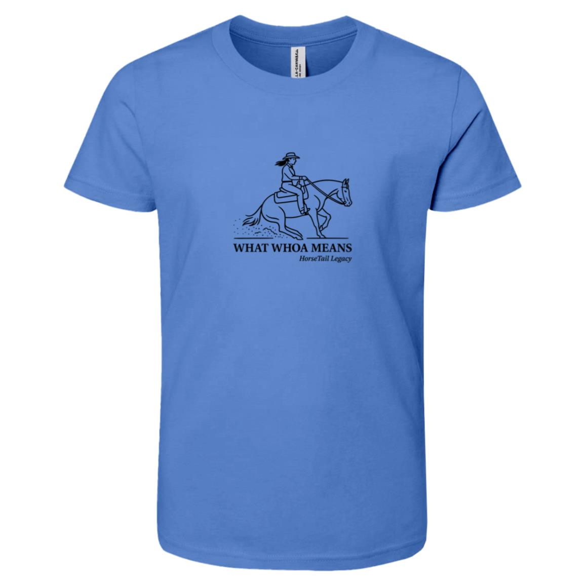 What Whoa Means Female Graphic Black 3001Y Bella + Canvas Kids Short-Sleeve T-Shirt