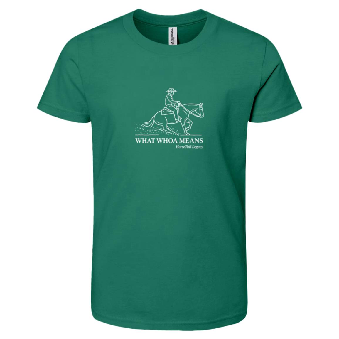 What Whoa Means Male Graphic White 3001Y Bella + Canvas Kids Short-Sleeve T-Shirt