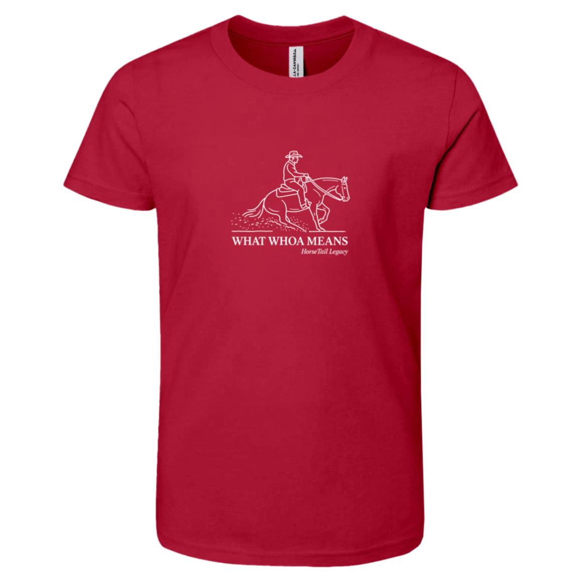 What Whoa Means Male Graphic White 3001Y Bella + Canvas Kids Short-Sleeve T-Shirt