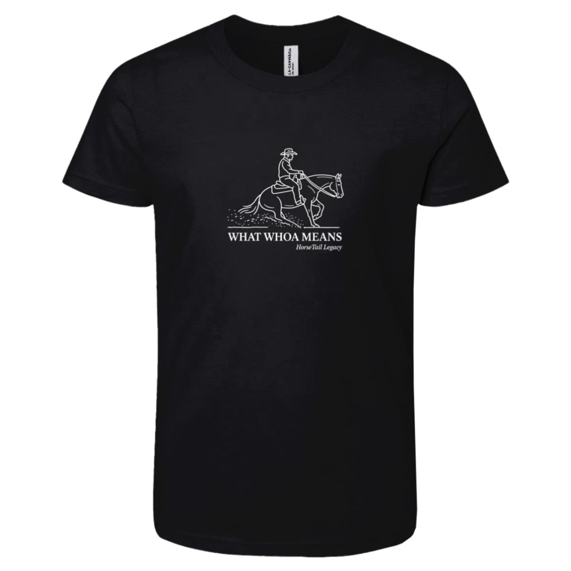 What Whoa Means Male Graphic White 3001Y Bella + Canvas Kids Short-Sleeve T-Shirt