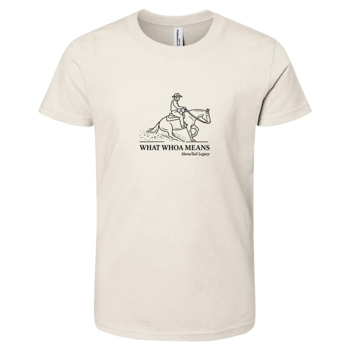 What Whoa Means Male Graphic Black 3001Y Bella + Canvas Kids Short-Sleeve T-Shirt