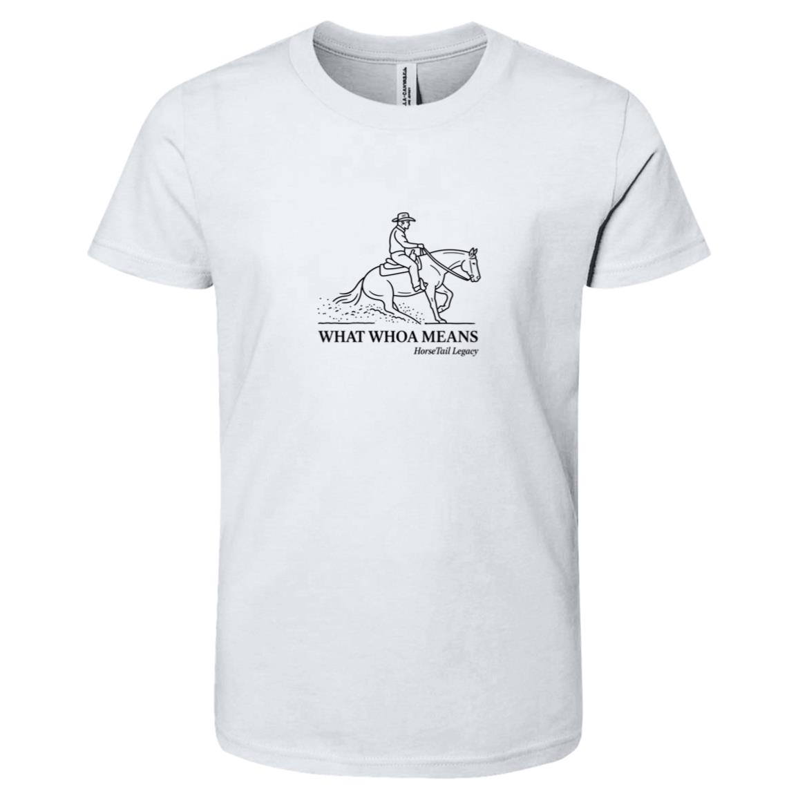 What Whoa Means Male Graphic Black 3001Y Bella + Canvas Kids Short-Sleeve T-Shirt